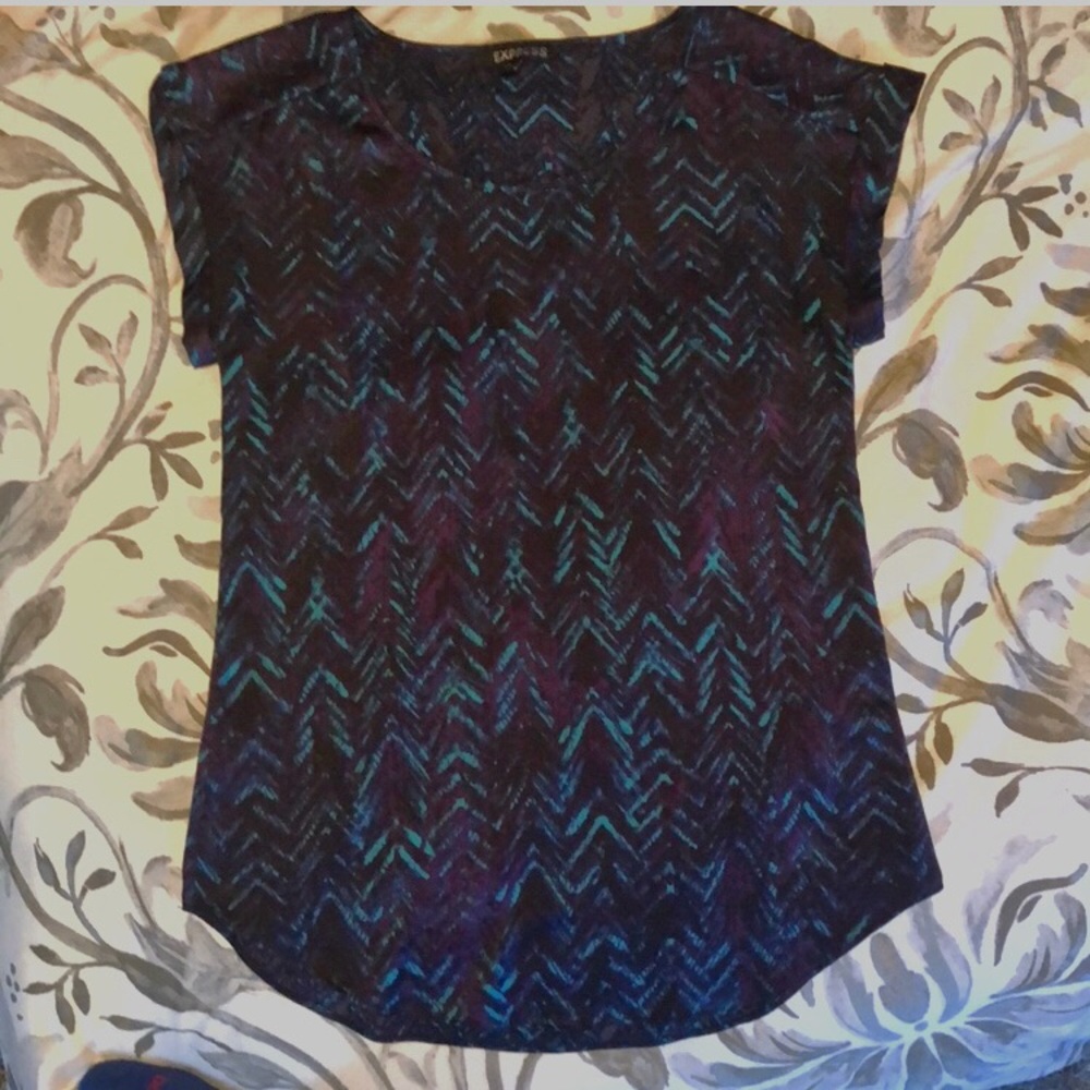 Express silky blouse - peacock colors 💜